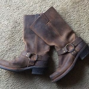 Frye Women’s Brown Leather Harness Boots Size 8